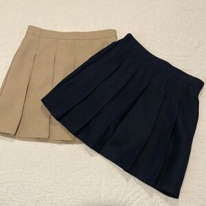 NWT Izod Tan and Blue Mini Skater Skirt Set